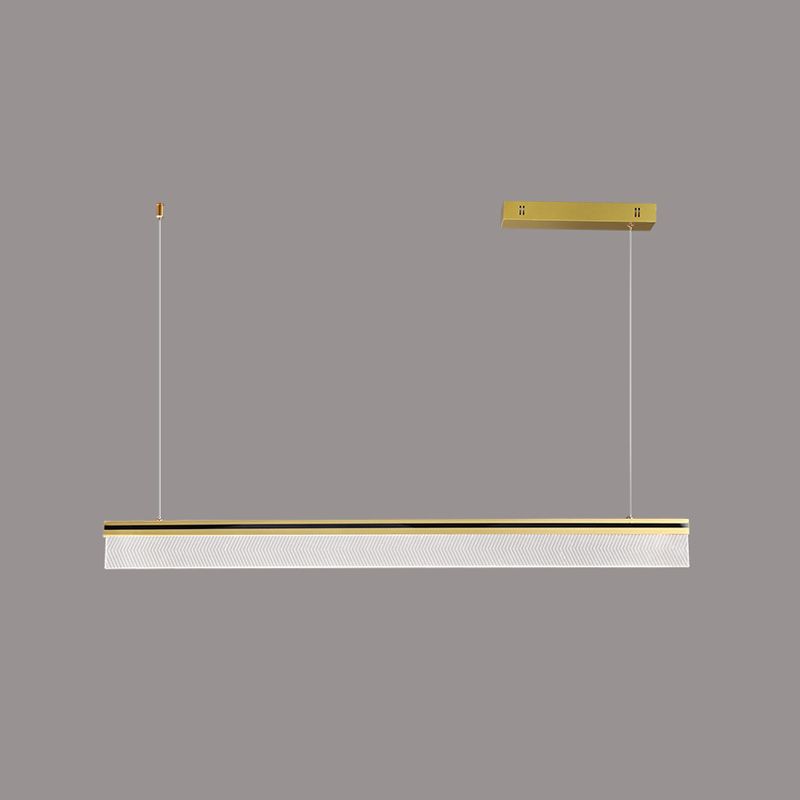 Lámpara colgante de restaurantes de 1 luces de la isla rectangular moderna con sombra acrílica transparente