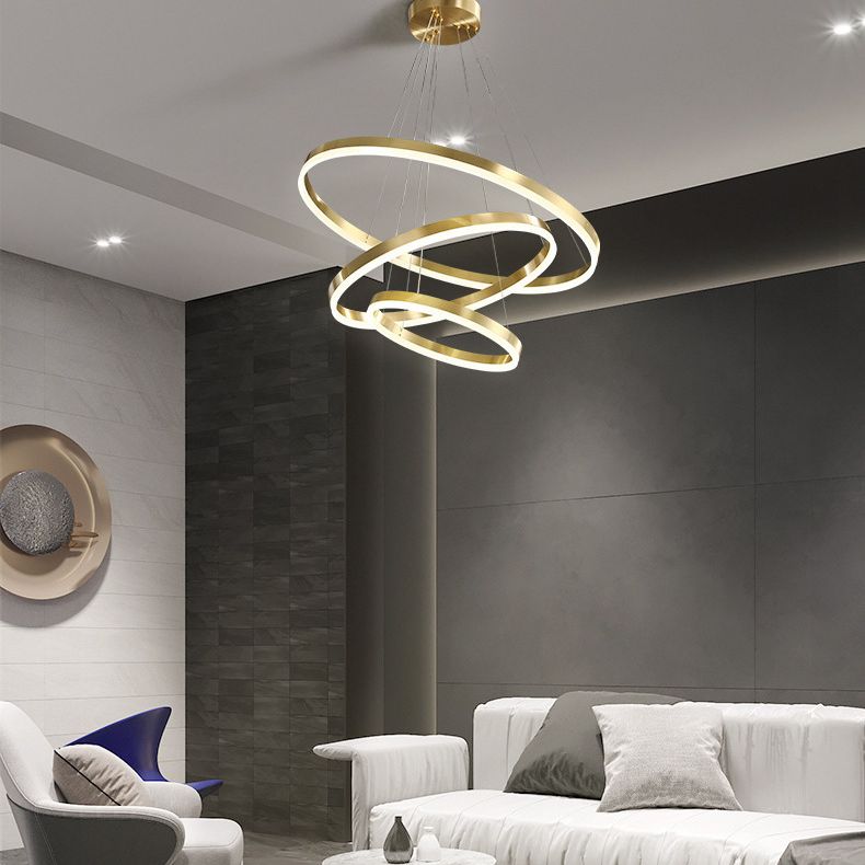 Postmodern Orbicular Suspended Lighting Fixture Acrylic Hanging Ceiling Fixture for Restaurant