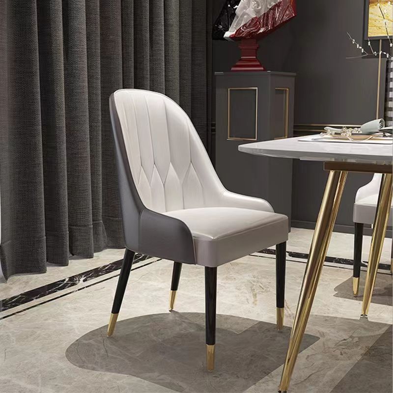 Contemporary Faux Leather Dining Chairs Parsons Armless Dining Chairs
