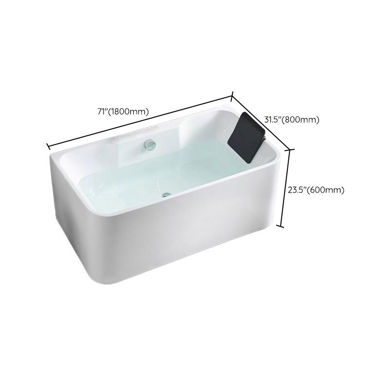 Modern Soaking Bathtub Antique Finish Rectangular Back to Wall Bath Tub
