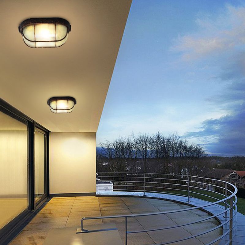 Retro Flush Mount Ceiling Light Bowl Shape Ceiling Lamp for Balcony
