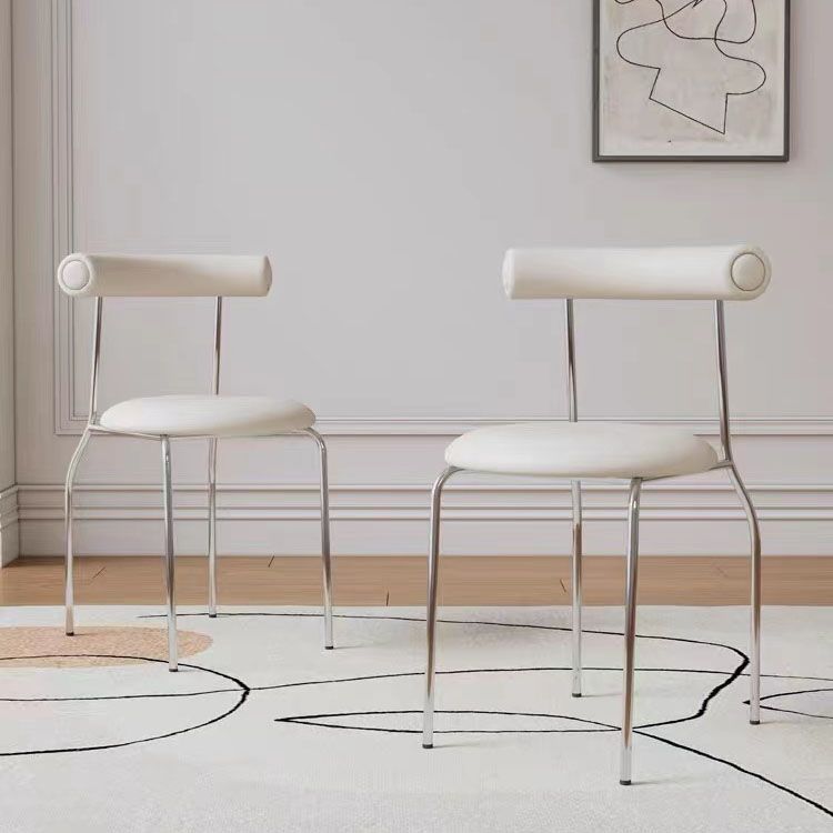 Contemporary Armless Dining Chair Home Silver Leg Dining Chair