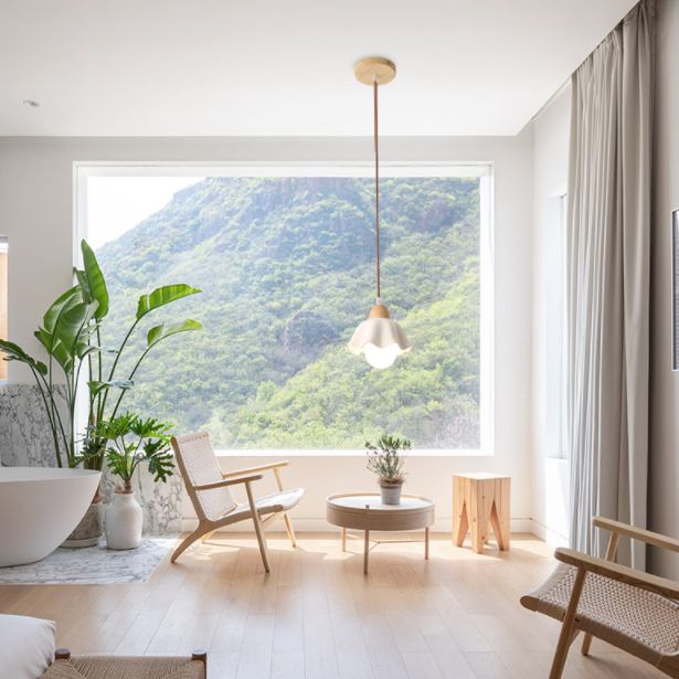 Éclairage d'éclairage en bois Kit de pendentif nordique moderne pour salle à manger