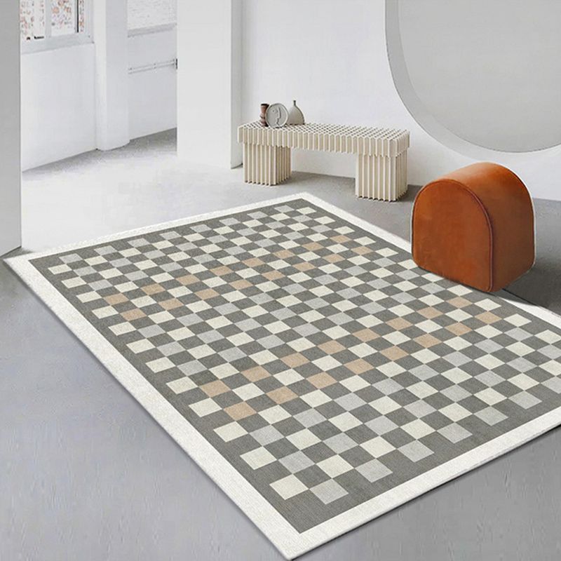 Modern Green Rug Polyester Circle Rug Stain Resistant Indoor Rug for Drawing Room