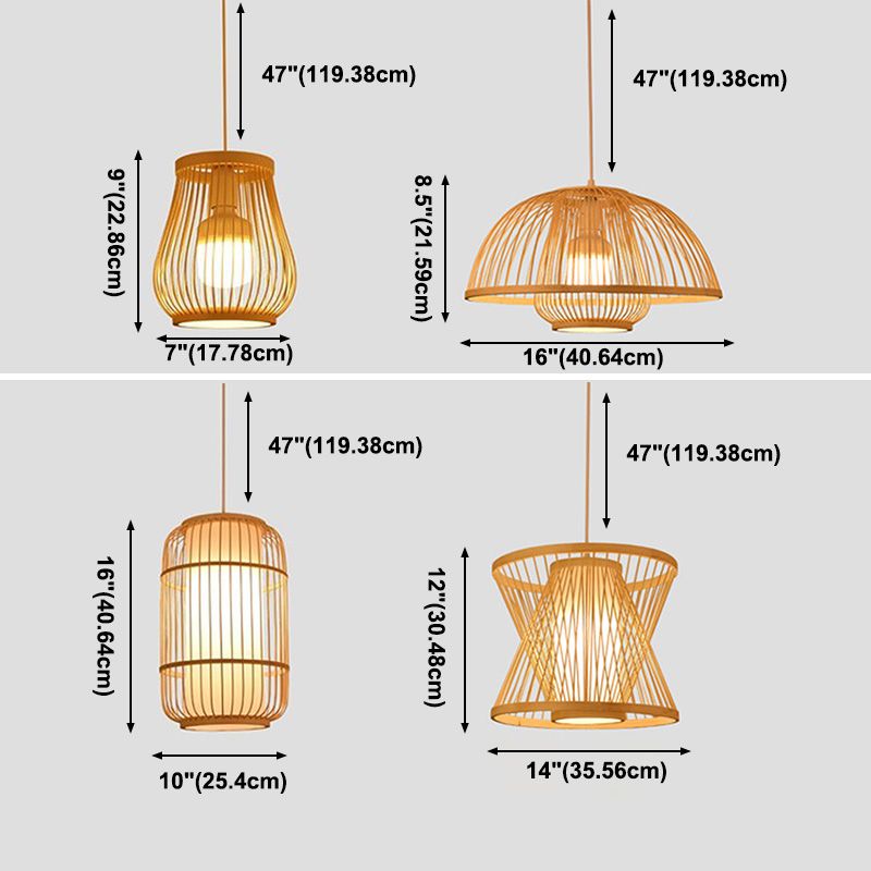 Chinesische Anhänger Beleuchtungskörper Rattan Hanges Licht mit hängenden Kabel für das Restaurant