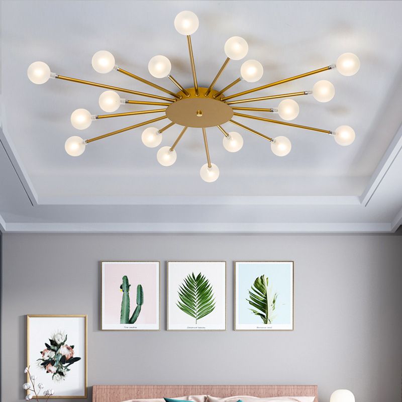 Radial Bedroom Flush Mount Fixture Metal LED Minimalistic Close to Ceiling Light