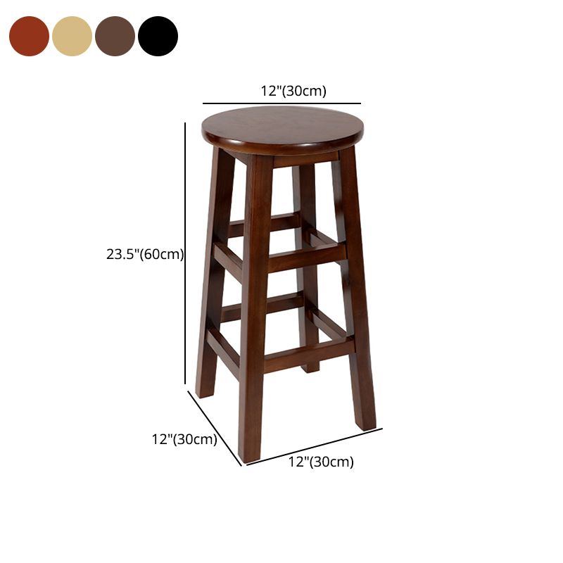 Taburete de bar retro simple de madera industrial Taburete alto interior con asiento redondo