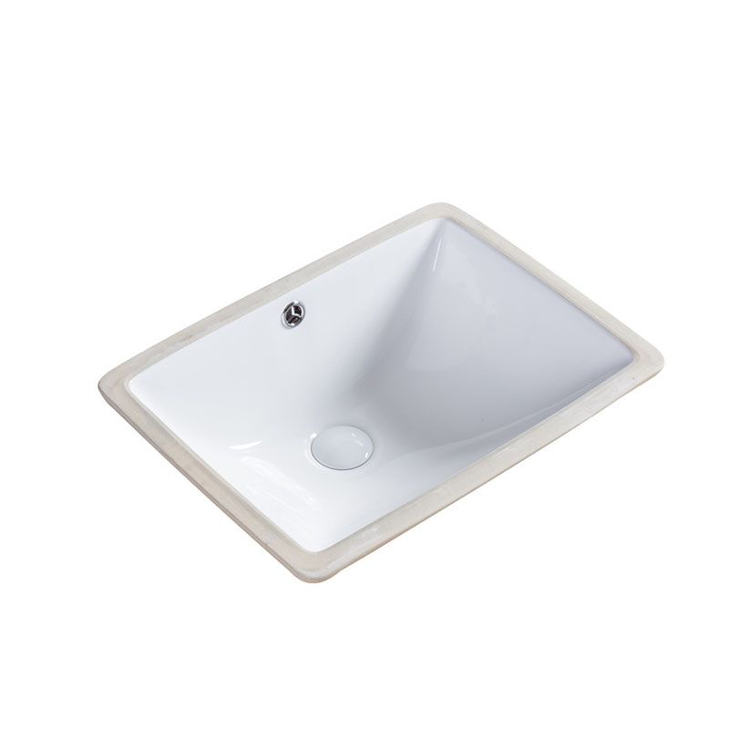 Modern Undermount Vanity Sink Round Porcelain with Pop-Up Drain Bathroom Sink Only
