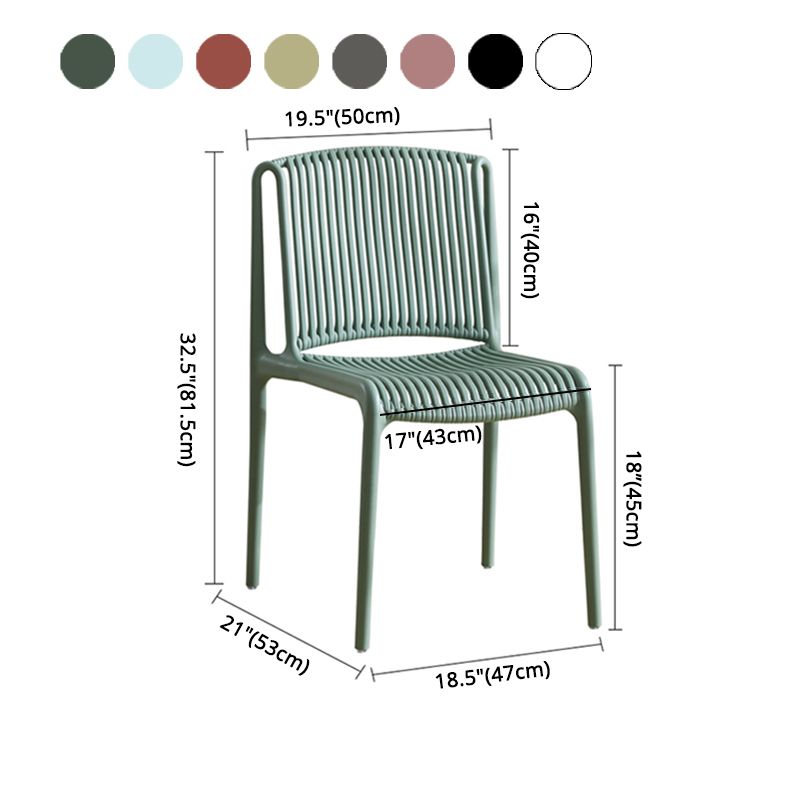 Chaise d'appoint en plastique pour cuisine scandinave, salle à manger, dossier à lattes