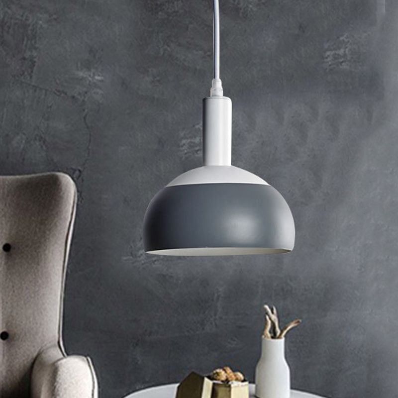 Kit de lumière suspendu nordique moderne fer 1 tête de salon suspension rotatif suspension en gris