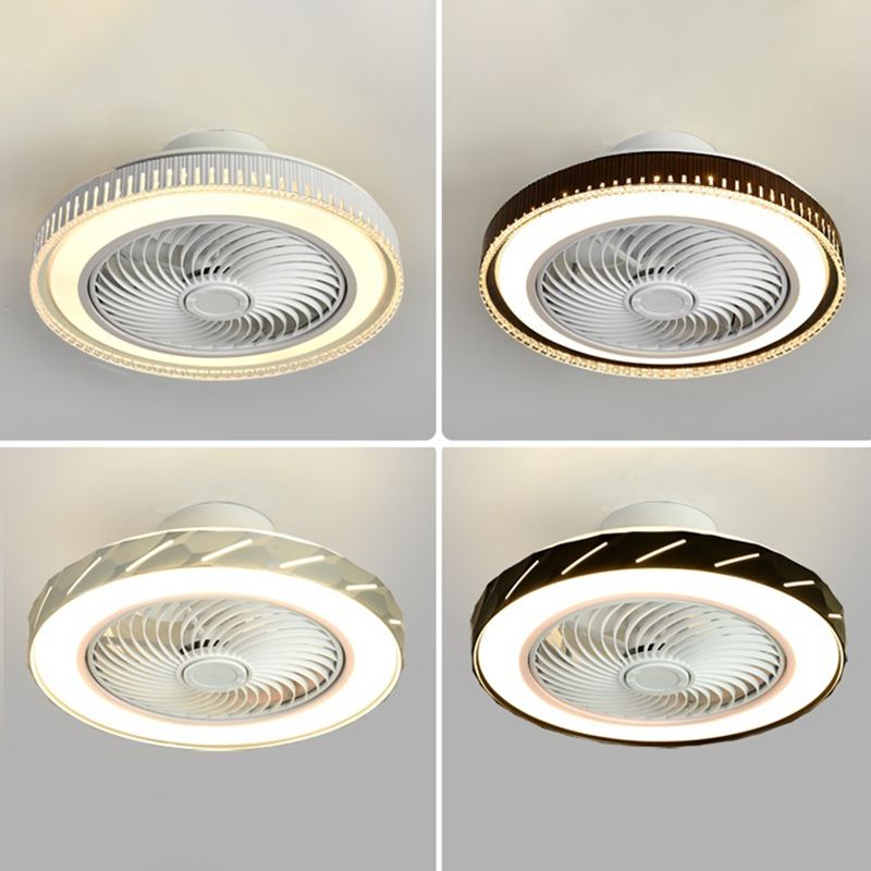 Minimalismus trommelförmige Flush Mount Deckenventilator Metal
