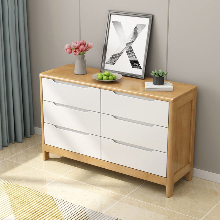 Modern Rubber-wood Solid Wood Side Board Living Room Buffet/Console with Drawers