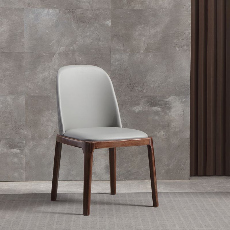 Faux Leather Dining Chairs Industrial Parsons Armless Side Chair