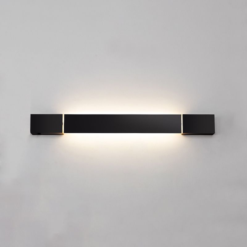 Metal Linear Shape Wall Light Modern 1 Light Wall Mounted Light in Black