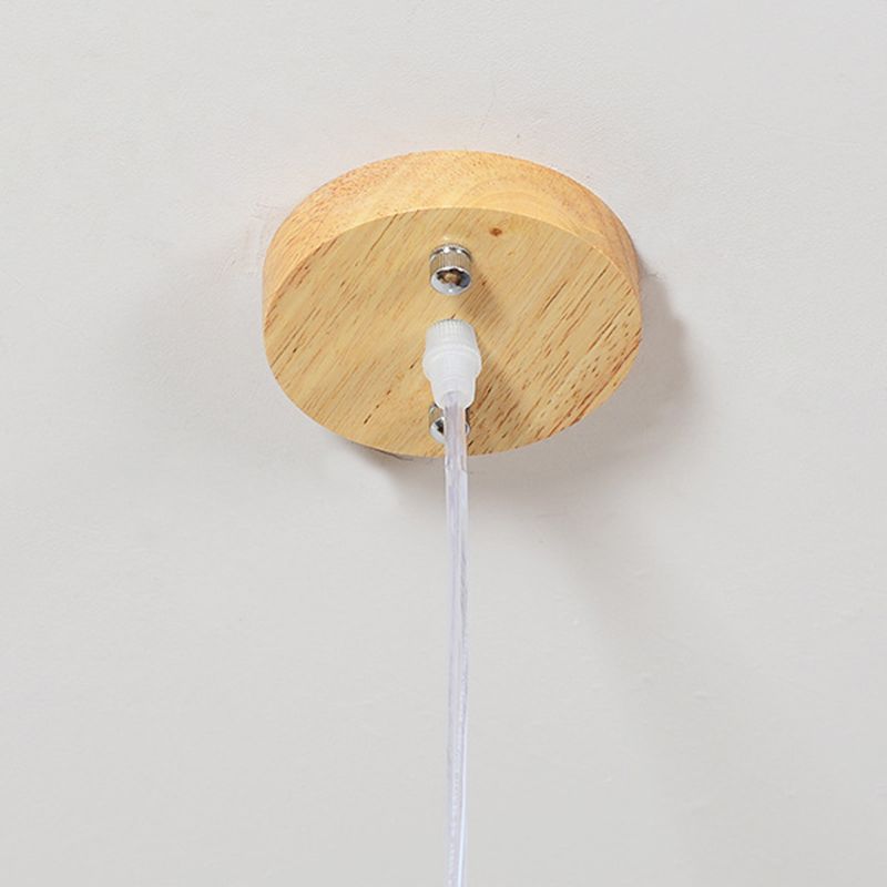 Asia Hat Hanging Light Fixture Bamboo Living Room Suspension Pendant Light in Beige