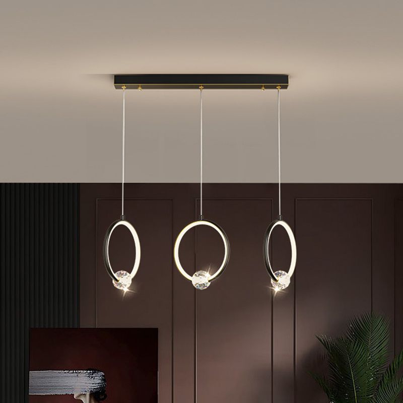 Ring-Shaped Hanging Pendant Light Modern Metal LED Indoor Suspended Lighting Fixture