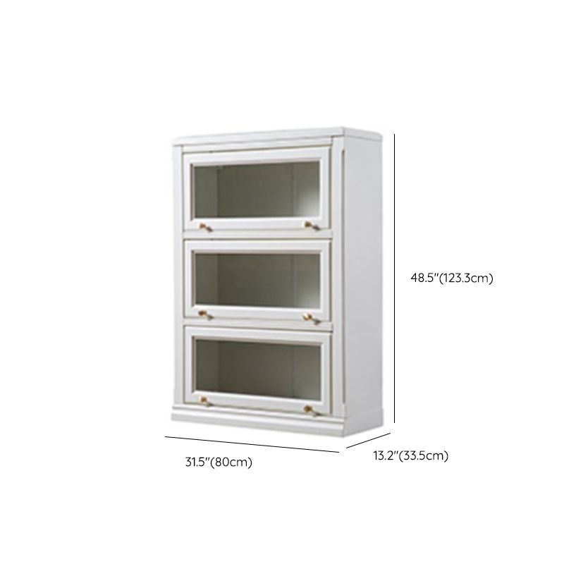 White Standard Bookcase Contemporary Wooden Bookshelf with Shelves