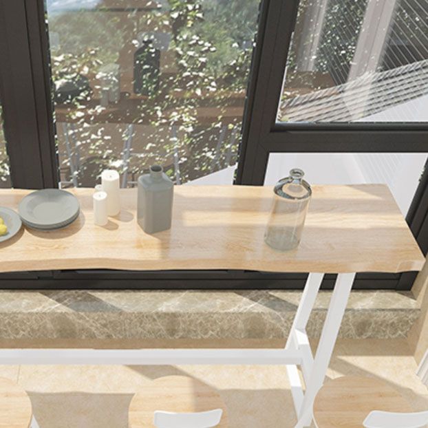 Modern Bar Set 1/2/5 Pieces Rectangle Trestle Wood and Metal Table and Stool Set