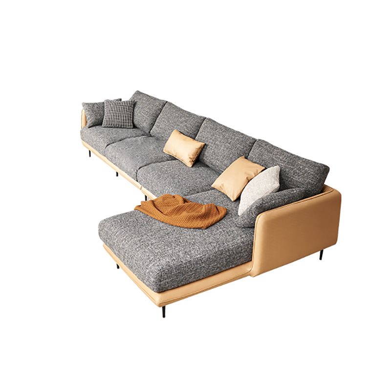 Contemporary Tuxedo Arm Sofa with Pillows 35.43" for Living Room