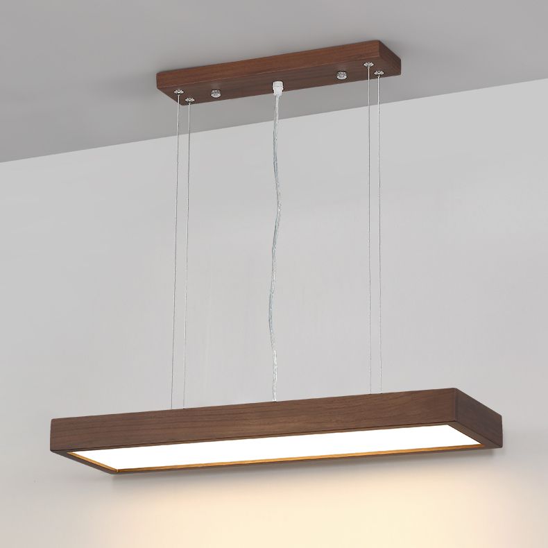 Rechthoek kroonluchter verlichtingsarmaturen eigentijds hout 1 lichte eiland kroonluchter