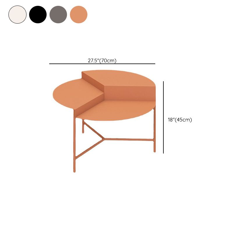 Geometric Metal Coffee Table Dia 27.6" 3 Legs Cocktail Table
