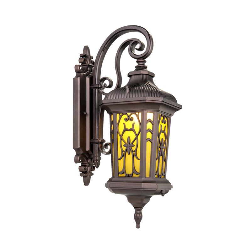 Black 1 Bulb Wall Sconce Light Lodges Water Glass Urn Wall Mounted Lamp with Twisted Arm