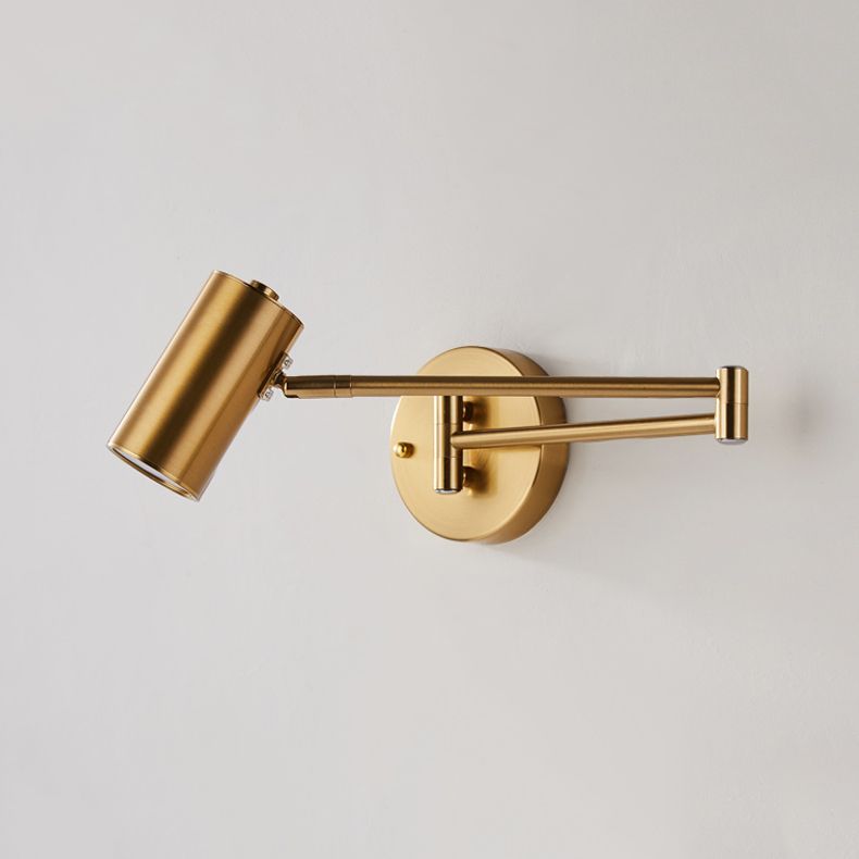 Nordic Style Metal Wall Light Adjustable Swing Arm Wall Sconce for Bedroom
