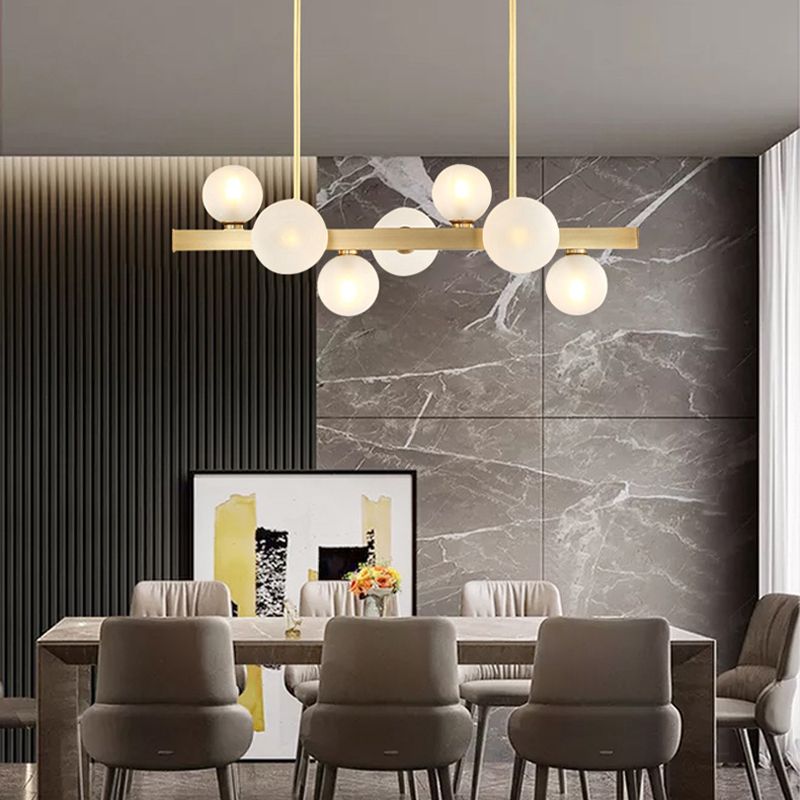 Simplicity Linear Hanging Pendant Lights Glass Pendant Light Fixtures in Gold