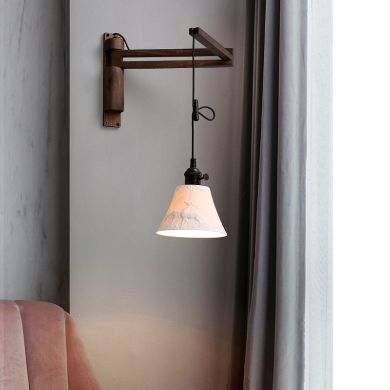 Modern Creative Wall Light Porcelain Bedside Wall Sconce Light for Bedroom
