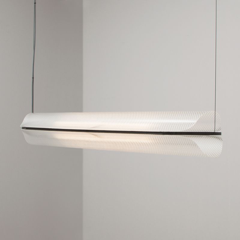 Acrylic Pipe Shaped Hanging Lamp Creative Minimalist Clear LED Island Light Fixture