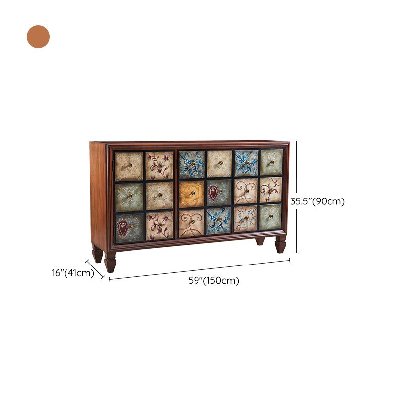 Mid-century Modern 16.14"Wide Accent Chest, Wooden Rectangle Side Cabinet