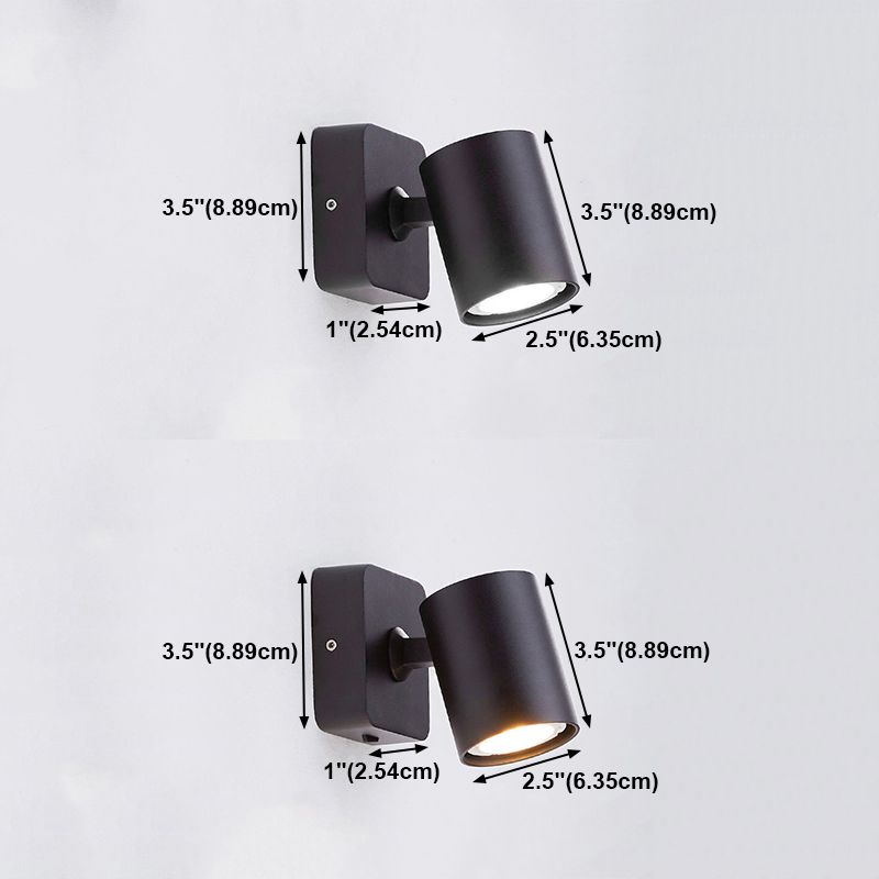 Nordic Style Aluminum Wall Light Cylindrical Wall Lamp with Metal Shade for Bedroom