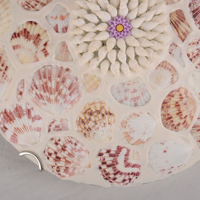 Plafondinbouwlamp met natuurlijke schelp Mediterraan beige koepelvormige slaapkamerinbouwarmatuur