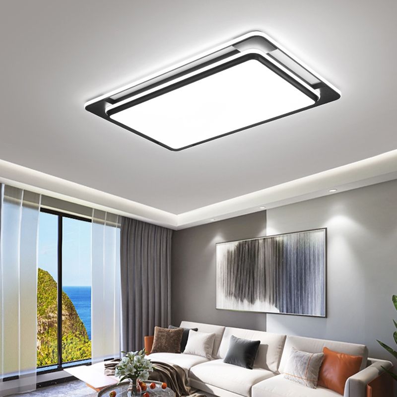 Geometry Shape LED Ceiling Lamp Modern Iron 3 Lights Flush Mount for Living Room