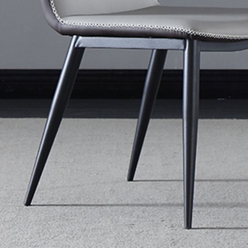 Faux Leather Dining Chairs Industrial Wingback Armless Dining Chair