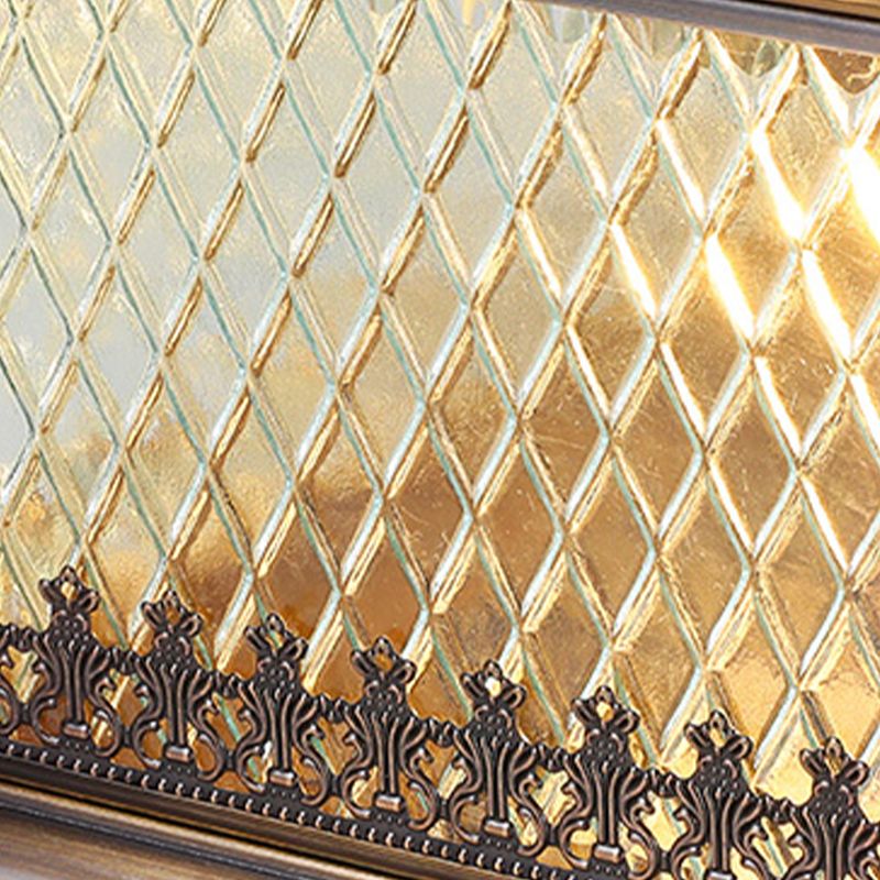 Square Shape Pillar Lamp Contemporary Brass Outdoor Waterproof Light
