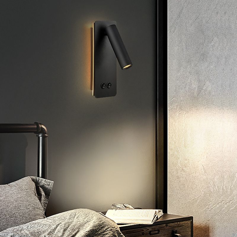 Aluminium -LED -Lesen Wandleuchten im modernen präzisen Stil schmiedeeisernen rechteckigen Wandlicht mit Acrylschatten