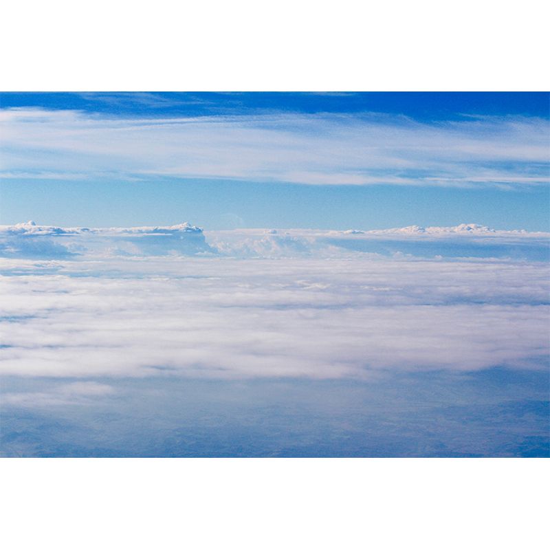 Photo Sky Mural Wallpaper for Sitting Room Decor in Blue, Made to Measure