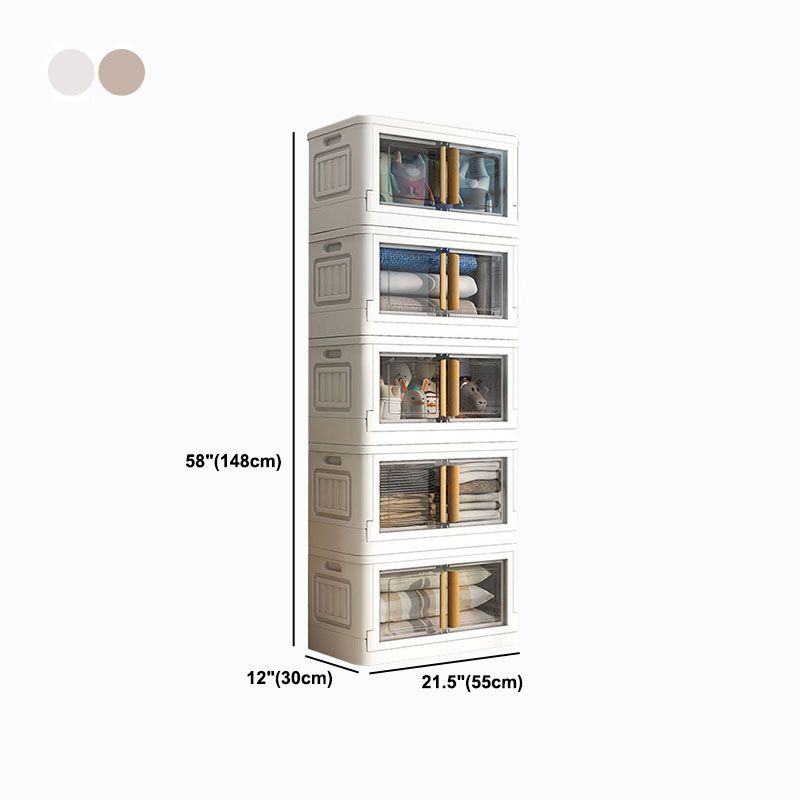 White Storage Cabinet Contemporary Hinged Wardrobe Cabinet for Bedroom