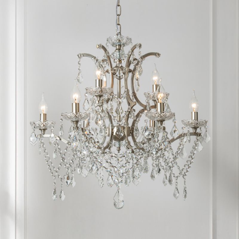American Style Metal Chandelier Light Fixtures Multi-Head Suspension Pendant Lamp
