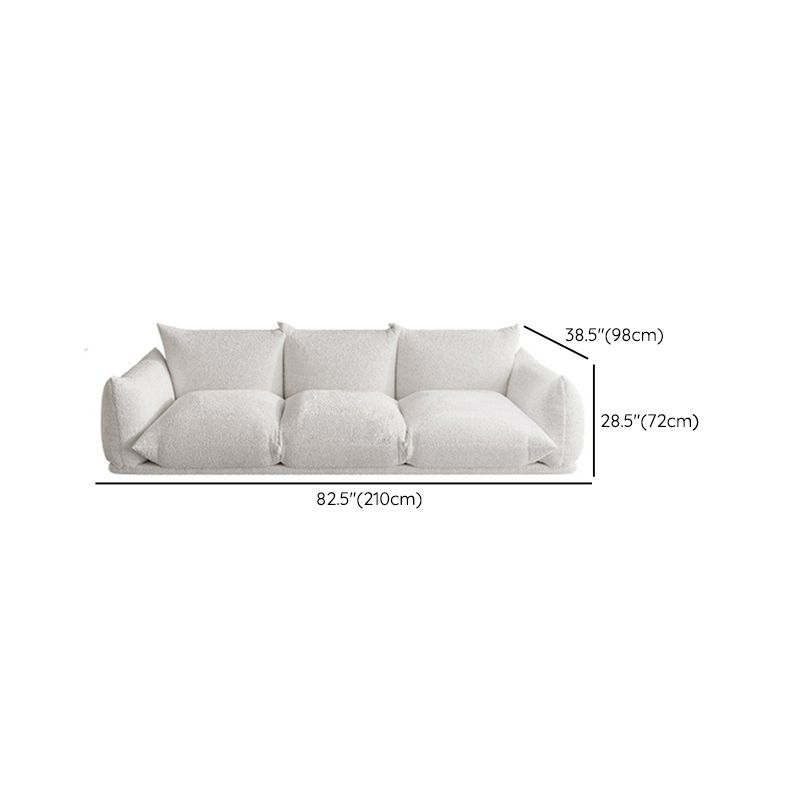 White Pillow Top Arm Sofa Stain Resistant Sewn Pillow Back Sofa