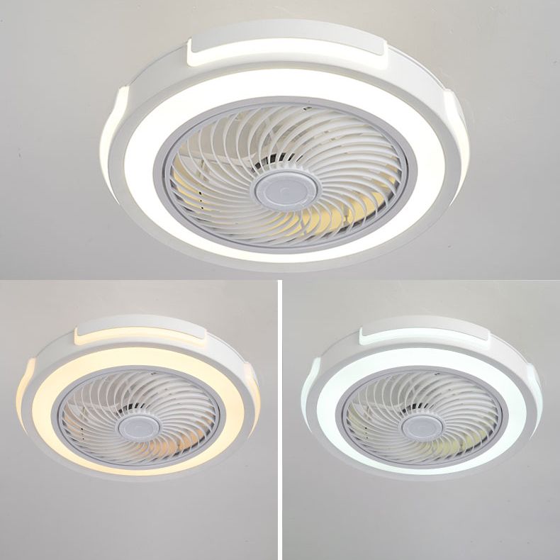 Acrylcirgular LED -Lüfter Flush Mount in moderner kreativer Stil Schmiedeeisen Deckenventilatoren für Schlafzimmer