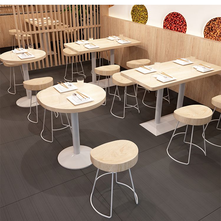 Industrial Dining Room Table Home Kitchen Dinner Furniture with Metal Base