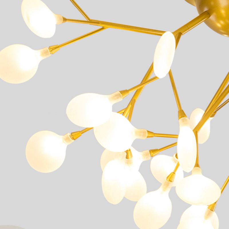 Firefly Shade LED Semi Flush Postmodern Firefly Living Room Ceiling Mount Chandelier