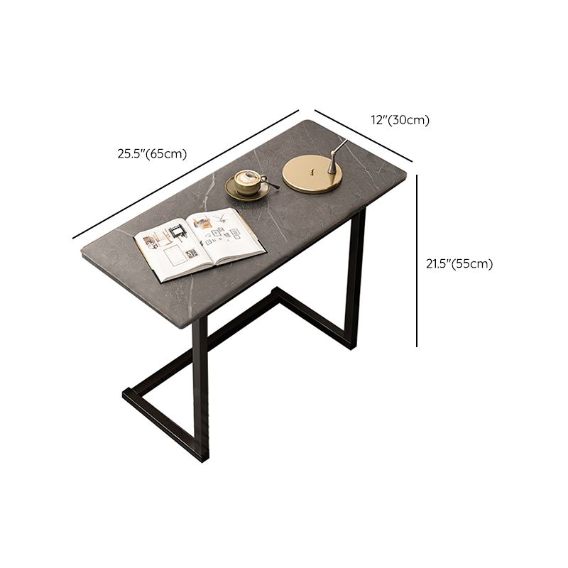 Contemporary C-shape Side Table Black/Gold Metal Side End Snack Table
