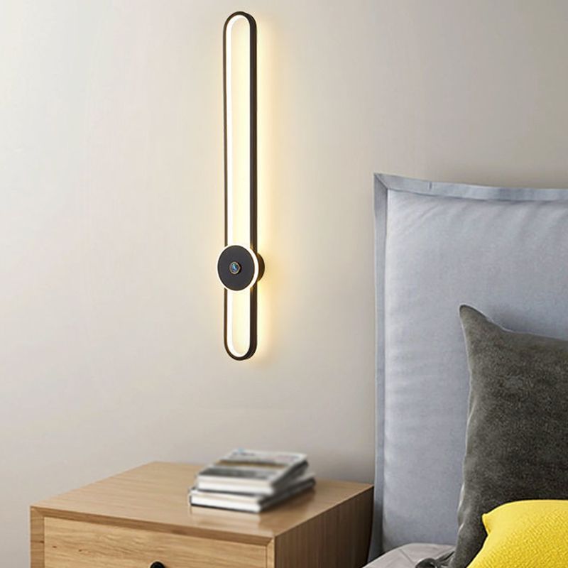 Metal Linear Shape Wall Light Modern Style 1-Light Wall Mount Light Fixture