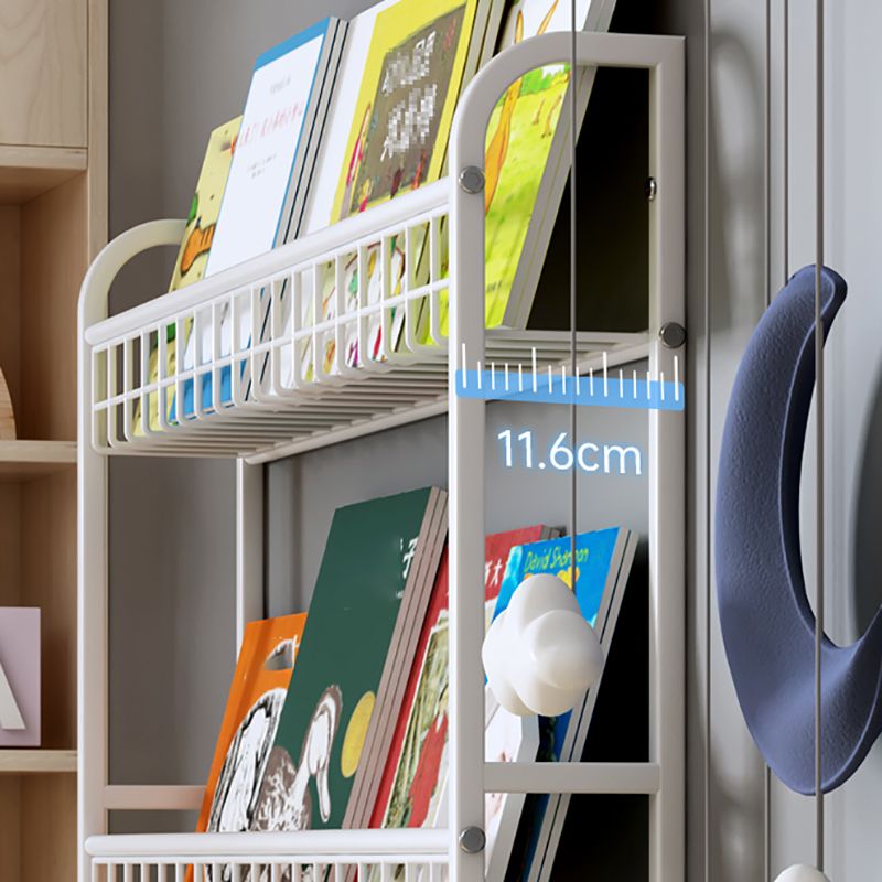 Contemporary Metal Floating Bookcase Wall Mounted Closed Back Bookshelf