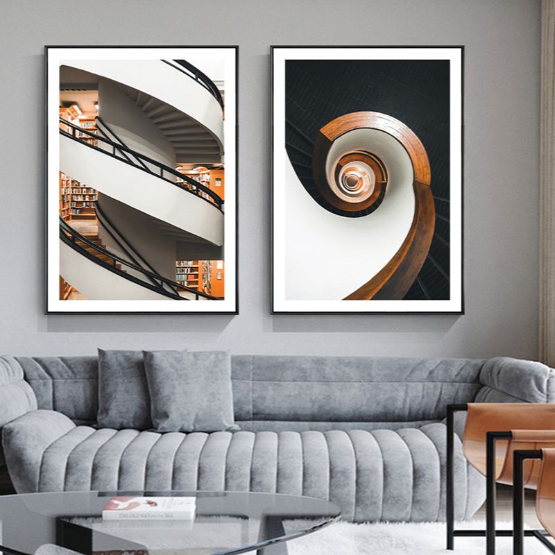 Architectuur interieur weergave canvas kunst zachte kleur hedendaagse muur decor voor thuis