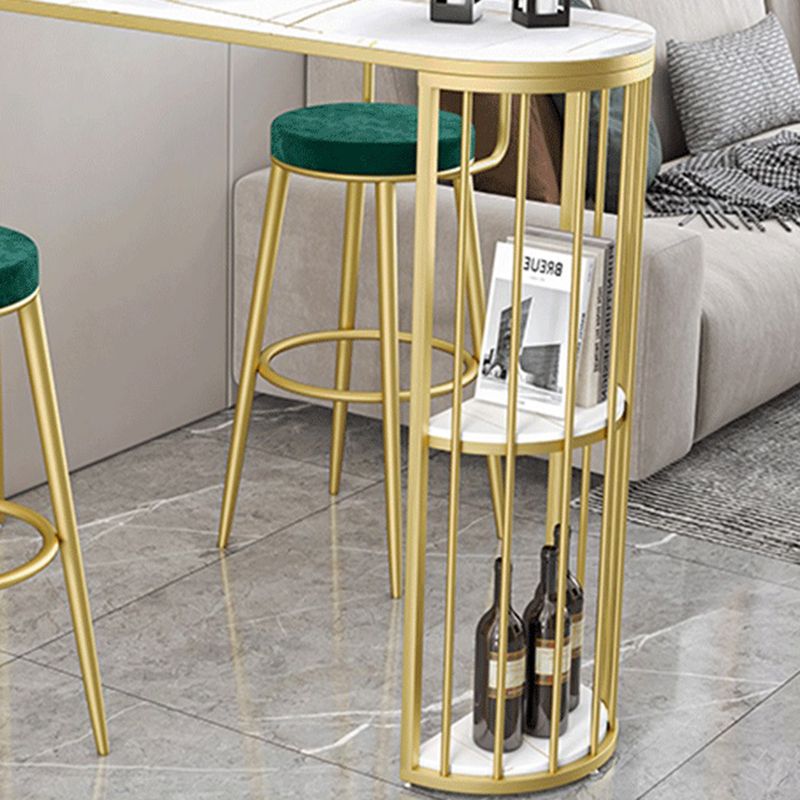 Modern Bar Table Set 1/2/3 Pieces Stone Bar table with Upholstered Stools