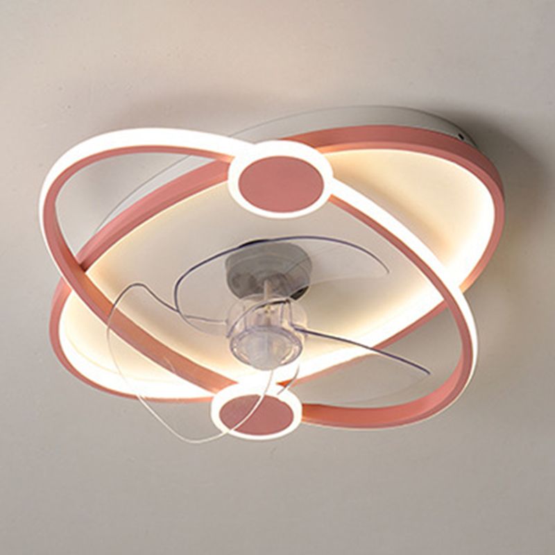 3-Blade LED Fan with Light Children Blue/Pink Ceiling Fan for Home